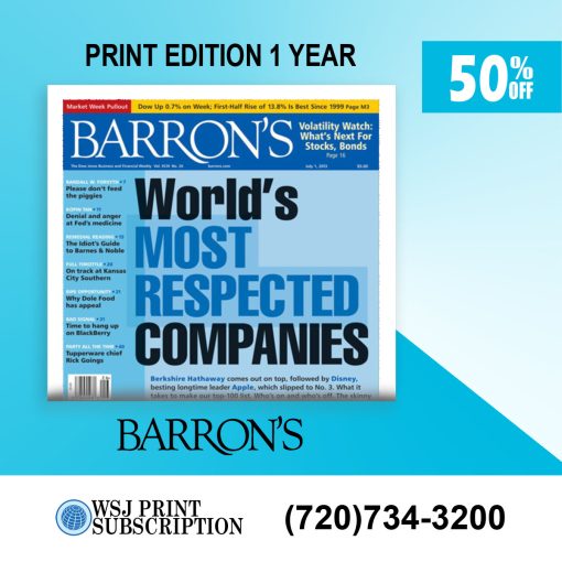 The Barron's Print Subscription Subscription for 1 Year